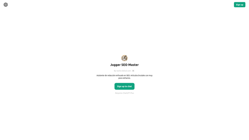 ChatGPT - Jugger SEO Master, herramienta de IA para generación y edición de textos