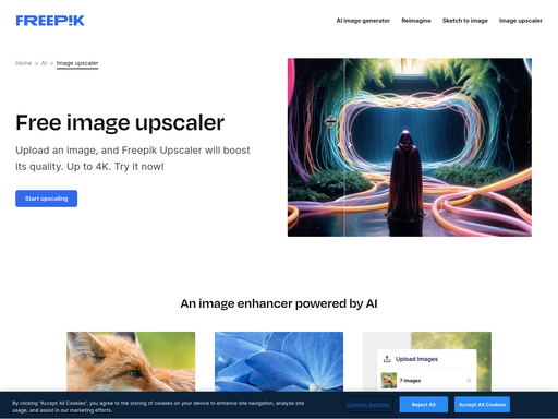 Freepik Upscaler, herramienta de IA para generación de imágenes y fotos