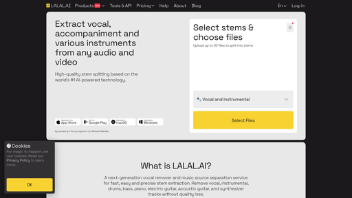 LALAL.AI, herramienta de IA para generación y edición de música y voz