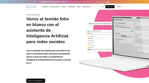 Metricool IA para redes sociales, herramienta de IA para generación y edición de textos