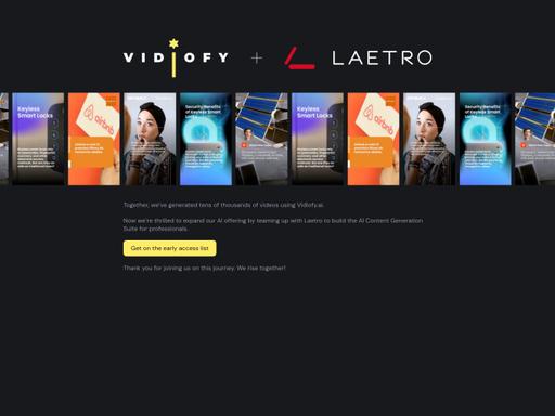 Vidiofy + Laetro, herramienta de IA para generación y edición de videos